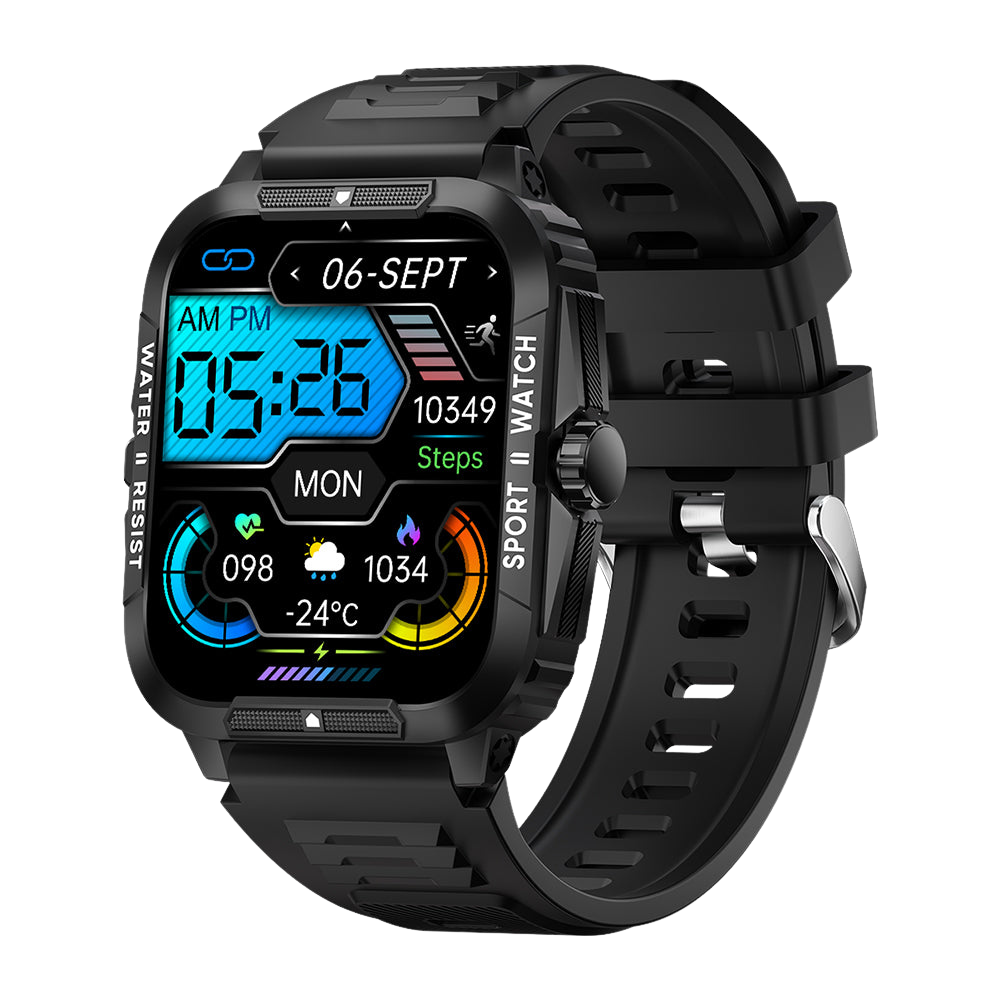 COLMI P76 Smartwatch 1.96 Outdoor Sports Fitness 3ATM Waterproof Black