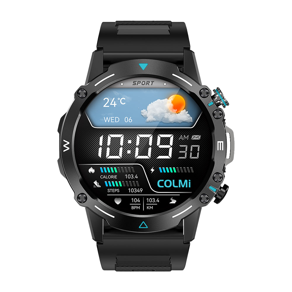 COLMI M42 Smartwatch 1.43″ AMOLED Display 100+ Sports Mode Voice Calling Smart Watch black color front view