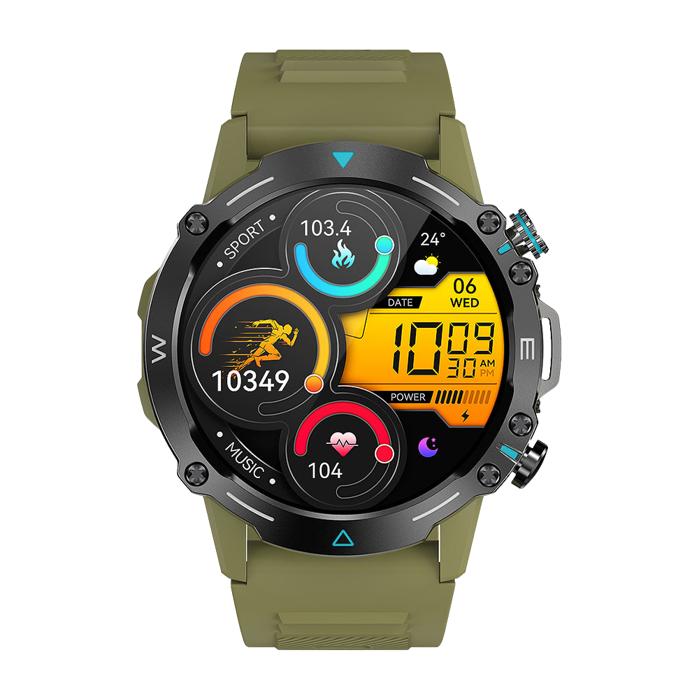 COLMI M42 Smartwatch 1.43″ AMOLED Display 100+ Sports Mode Voice Calling Smart Watch green color front view