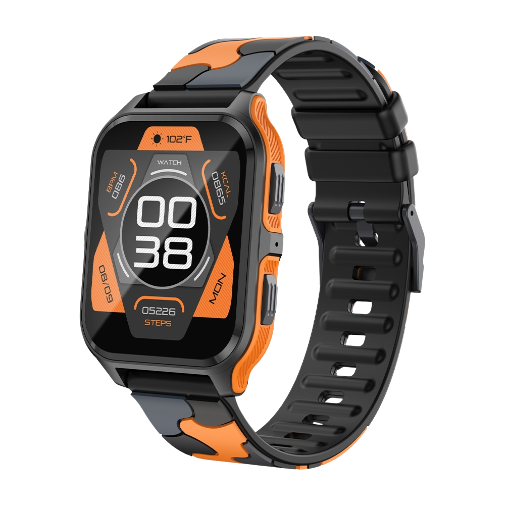 COLMI P73 Smartwatch 1.9″ Display Outdoor Calling IP68 Waterproof Smart Watch black orange camouflage