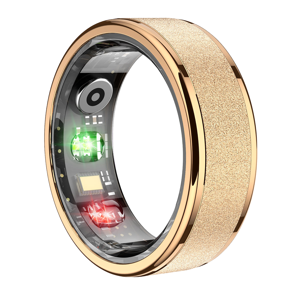 COLMi R10 Smart Ring - Heart Rate, Blood Oxygen Monitoring & Waterproof Design Gold Left