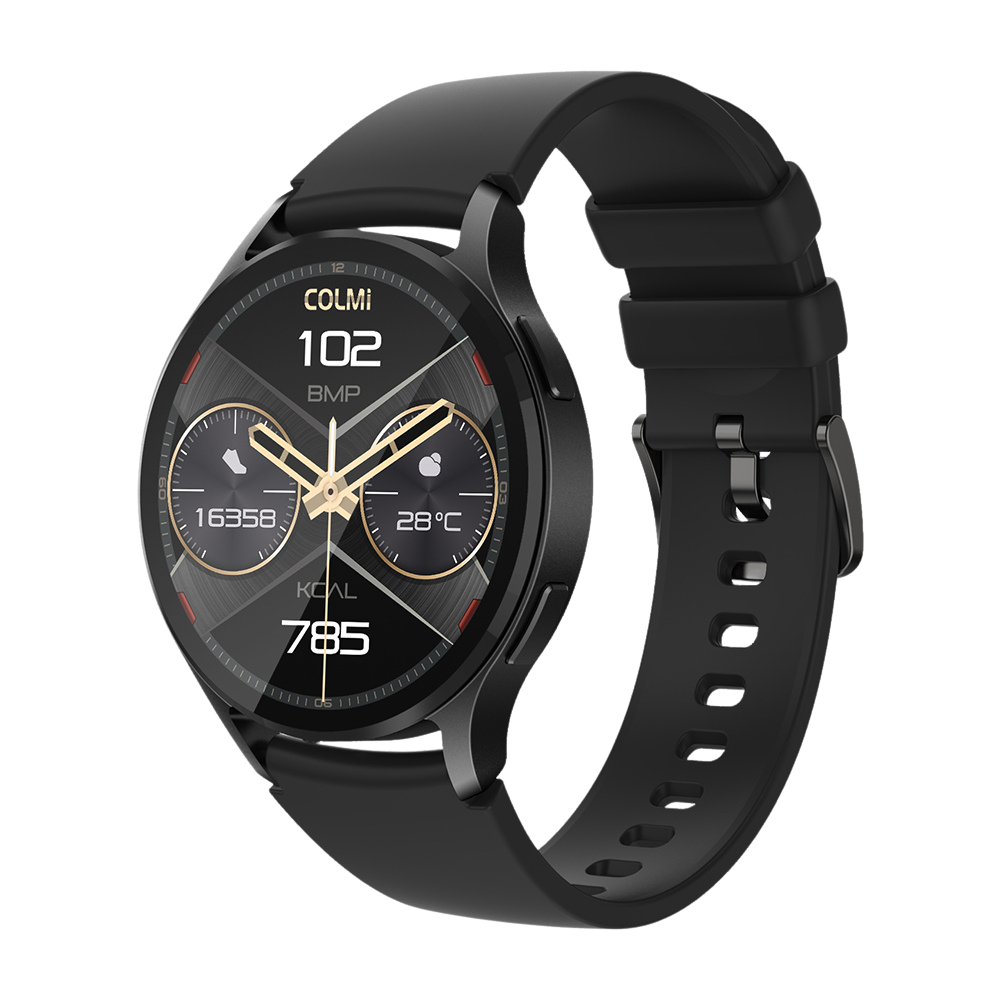 ساعة ذكية COLMI i28 Ultra 1.43″ AOD Display مع Ai GPT Prayer Times باللون الأسود، المنظر الأيمن