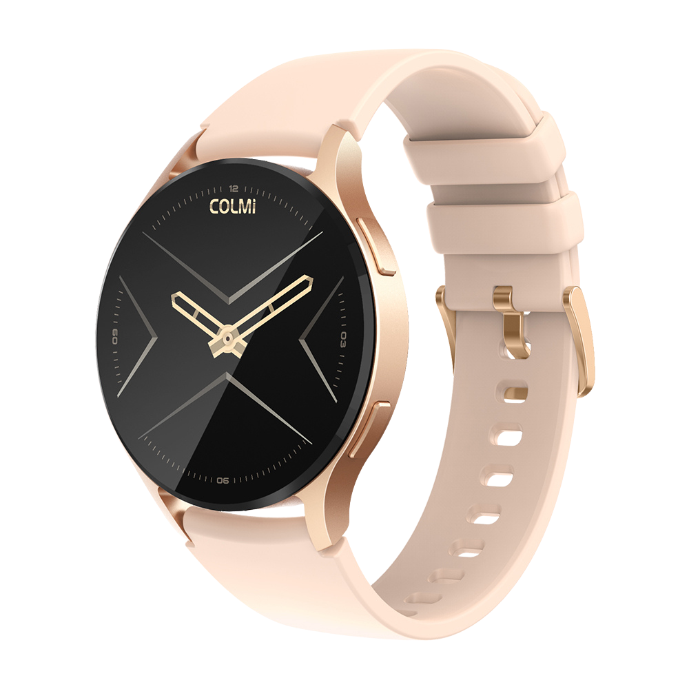 ساعة ذكية COLMI i28 Ultra 1.43″ AOD Display مع Ai GPT Prayer Times باللون الذهبي، المنظر الأيمن