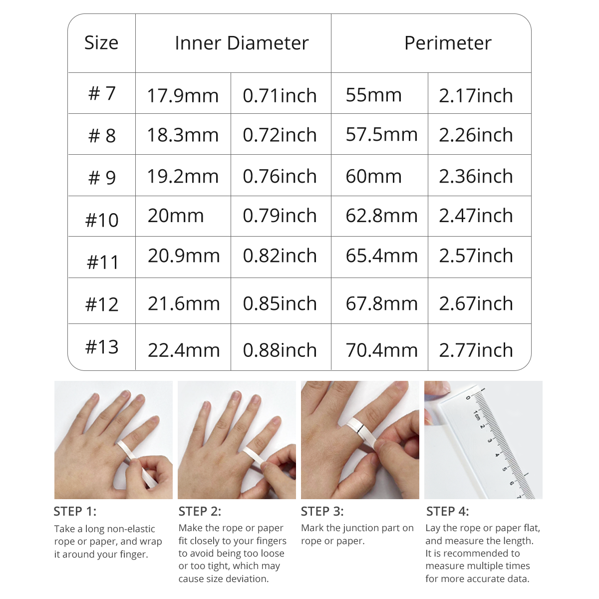 Colmi R03 Smart Ring measurements sizes