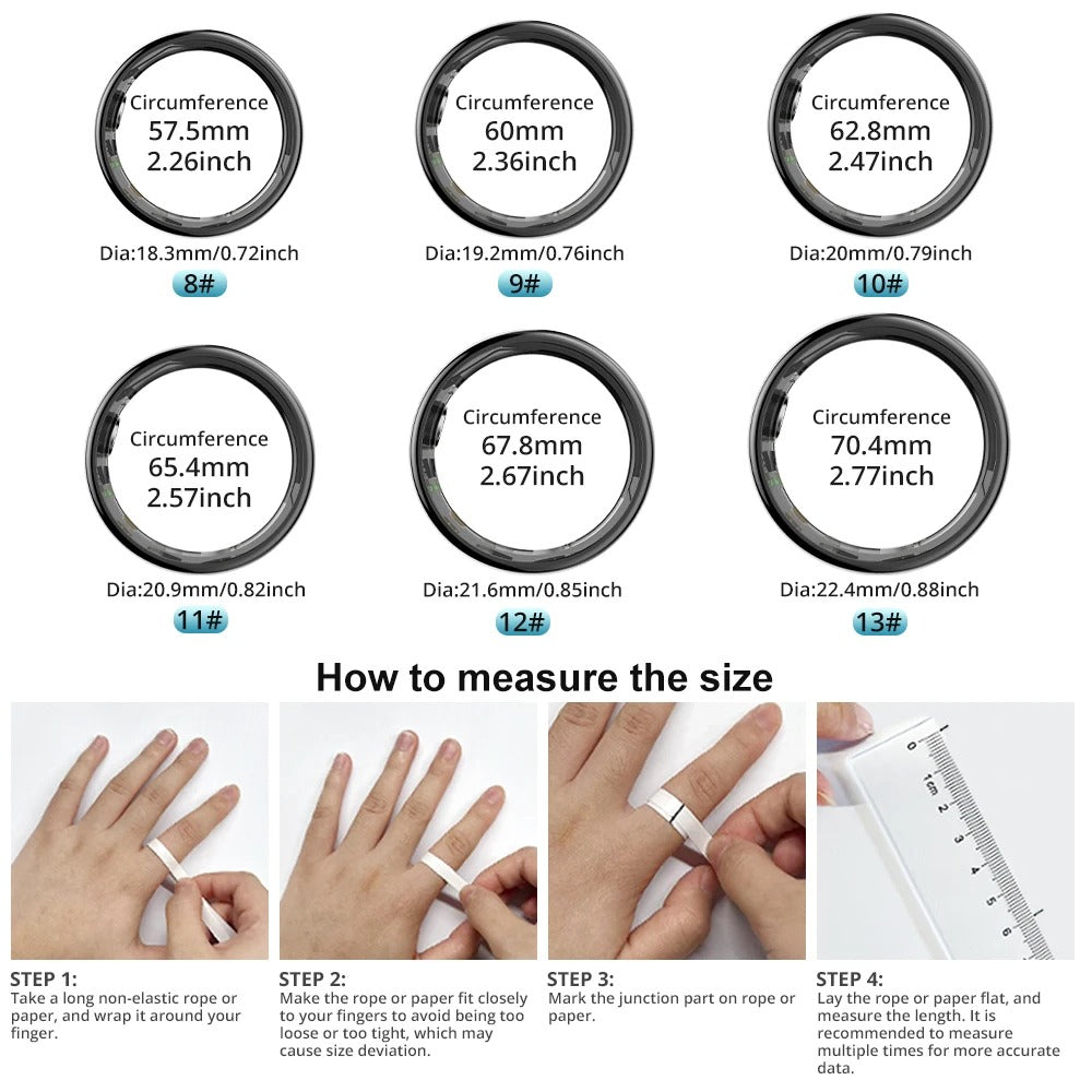 Colmi R09 Smart Ring Sizes Chart