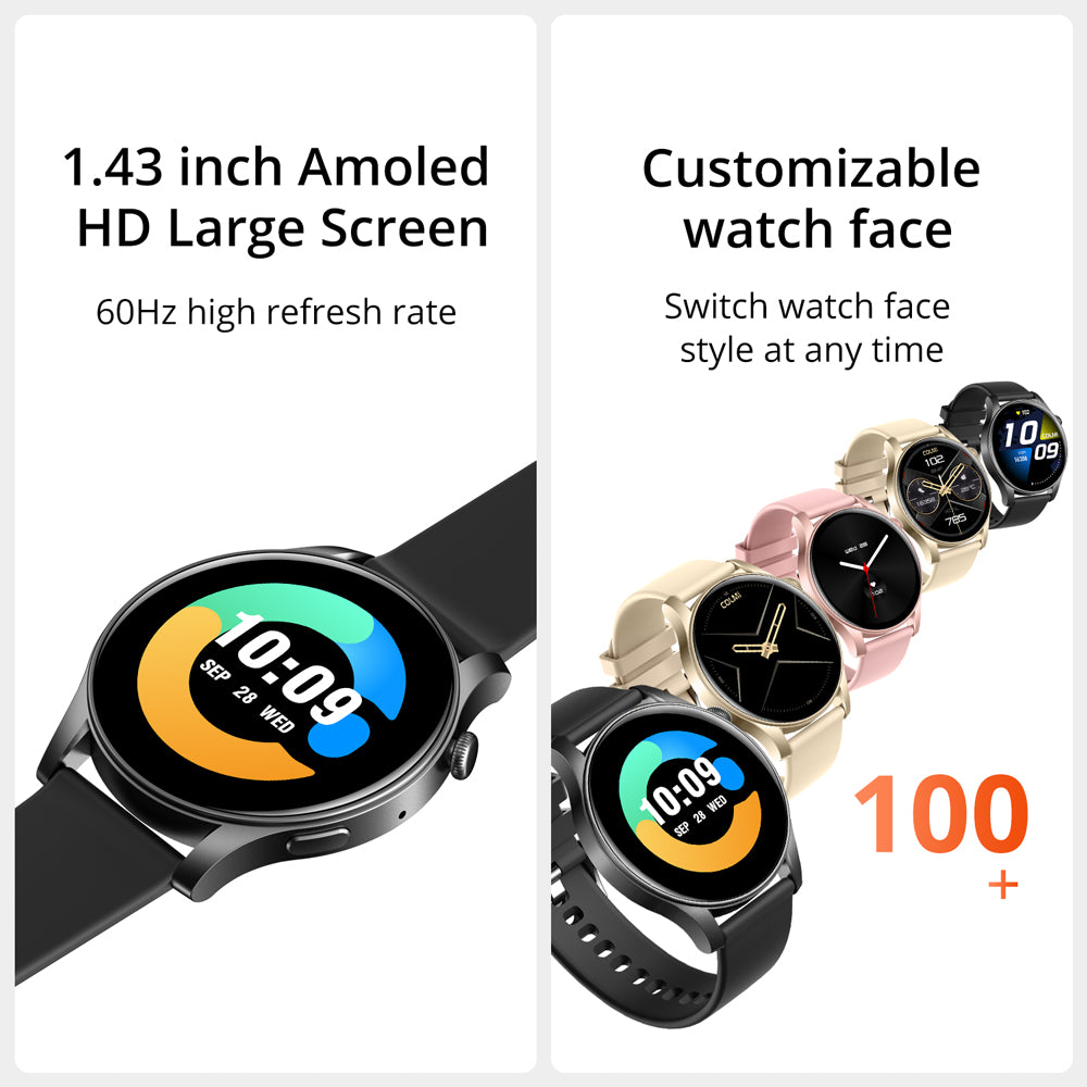 colmi v73 smart watch with large amoled screen and customizable wallpapers